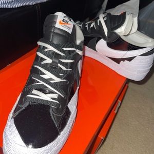 Nike Sacai Low Blazer Black Patent Size 11